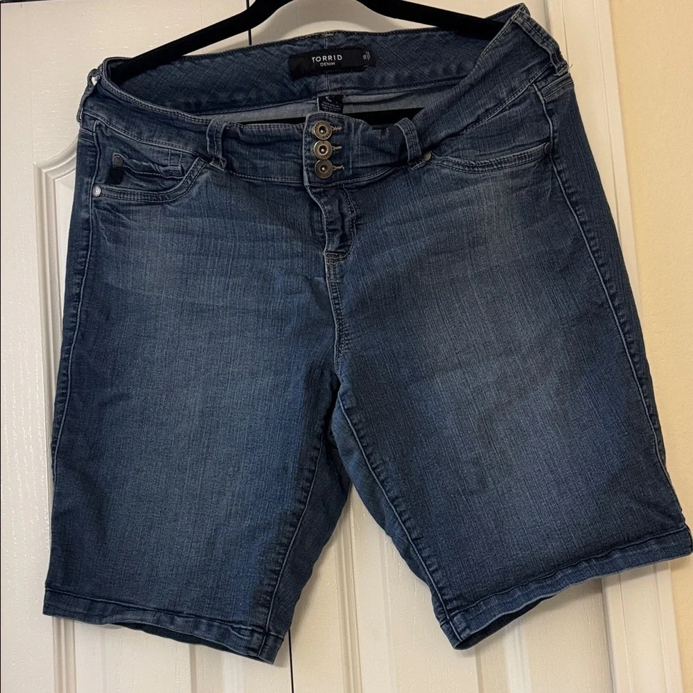 Torrid Denim Bermuda Jegging Soft Shorts